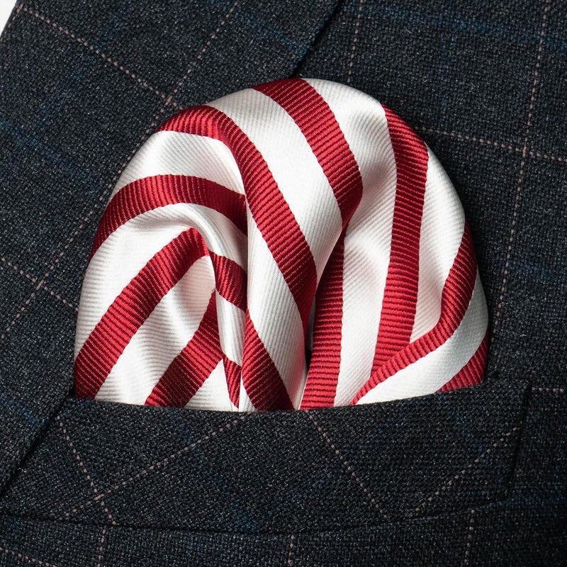 RBOCOTT Silk Stripe Plaid Tie and Pocket Square with Tie Clip Sets for Men - Image 3